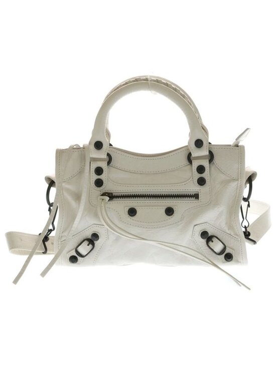 Balenciaga le City Nano Leather 2-Way Bag Blanc White - Picture 1 of 6